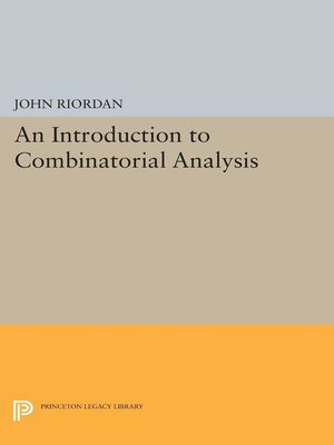 cover image of An Introduction to Combinatorial Analysis